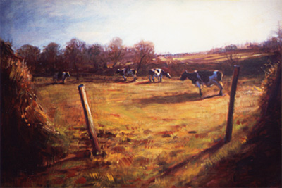 Vincent Crotty Cows in Winter Sunshine, Newmarket